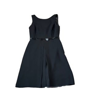 KS Collection Black Fit & Flare Dress Sleeveless Belted Skirt SIZE 6